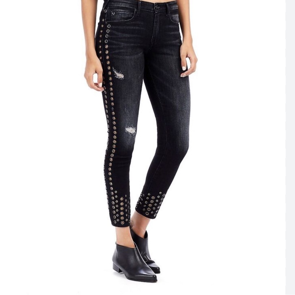True religion Halle Super Skinny rivet embellished Jeans sz 29